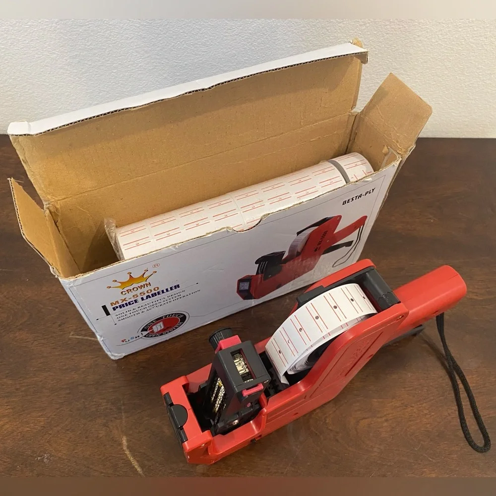 MX-5500 8 Digits Price Tag Gun Labeler Labeller (Includes Labels/Ink 1st Run)